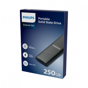 Philips External SSD 250GB, USB3.2, black