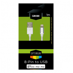 Grixx Optimum Apple Lightning - USB A kabel, 1 m, wit